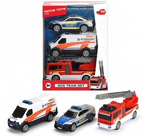 Набор машинок Команда спасения SOS, свободный ход, 13-15 см. (Dickie, 3712015)